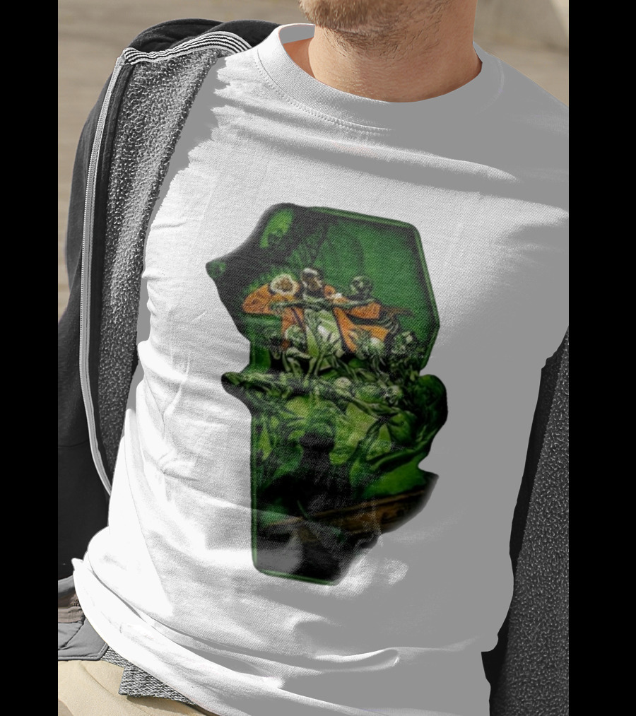 You Only Die 1nce SS Freddie Gibbs Zombie Battle Green Scene T-Shirt