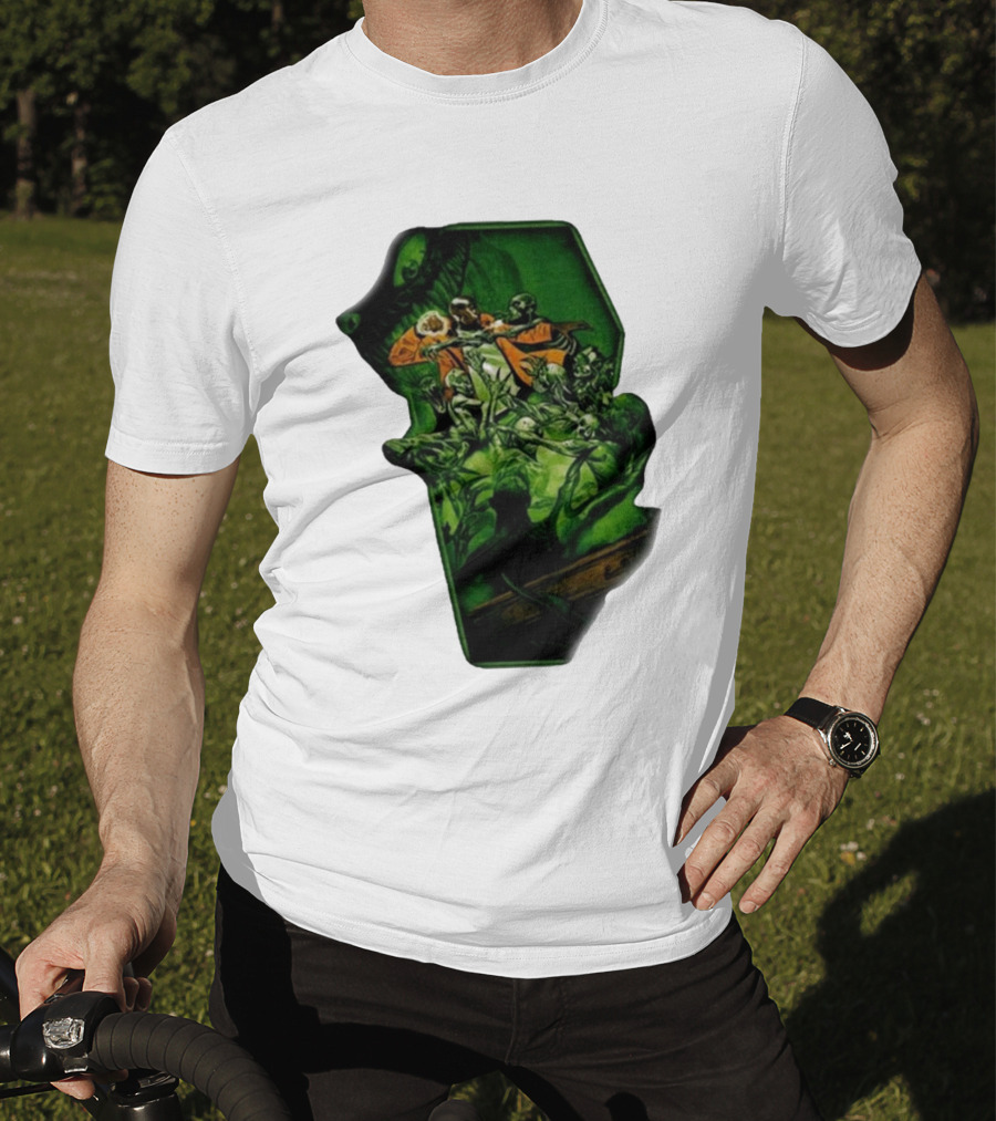 You Only Die 1nce SS Freddie Gibbs Zombie Battle Green Scene T-Shirt