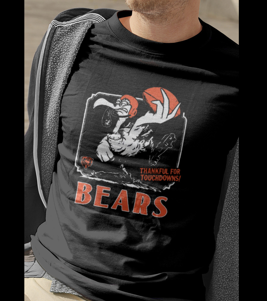 Chicago Bears Thankful For Touchdowns Goose Football Helmet T-Shirt
