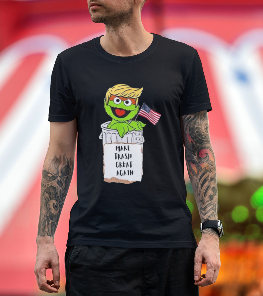 Make Trash Great Again Trump Garbage Reference 2024 Oscar American Flag T-Shirt