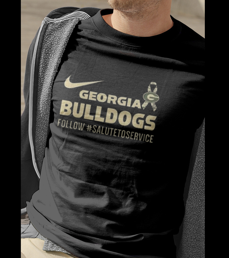 Georgia Bulldogs Salute To Service Follow #SaluteToService T-Shirt