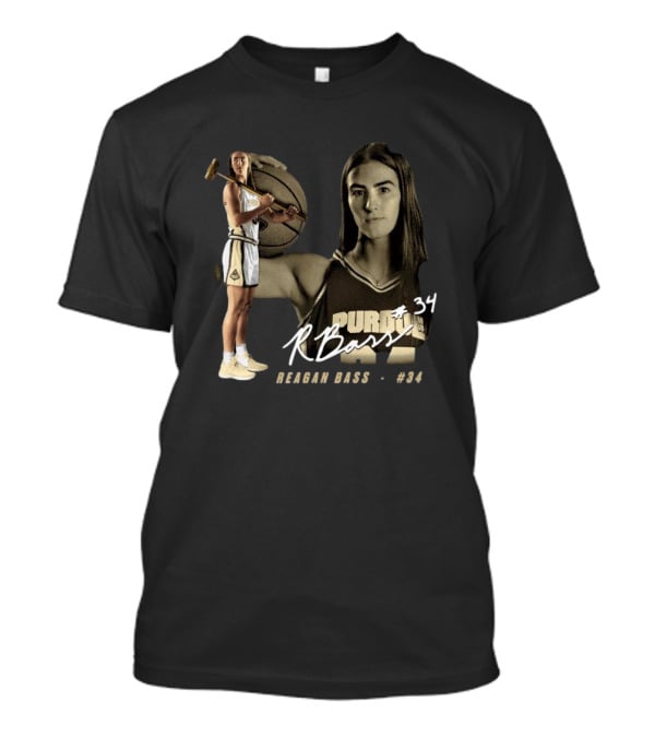 Reagan Bass #34 Purdue Boilermakers R. Bass Signature T-Shirt