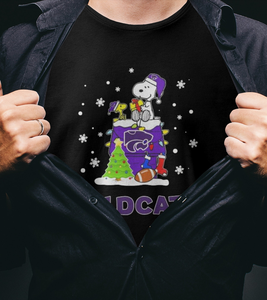 Kansas State Wildcats Snoopy Peanuts Christmas Wildcats T-Shirt