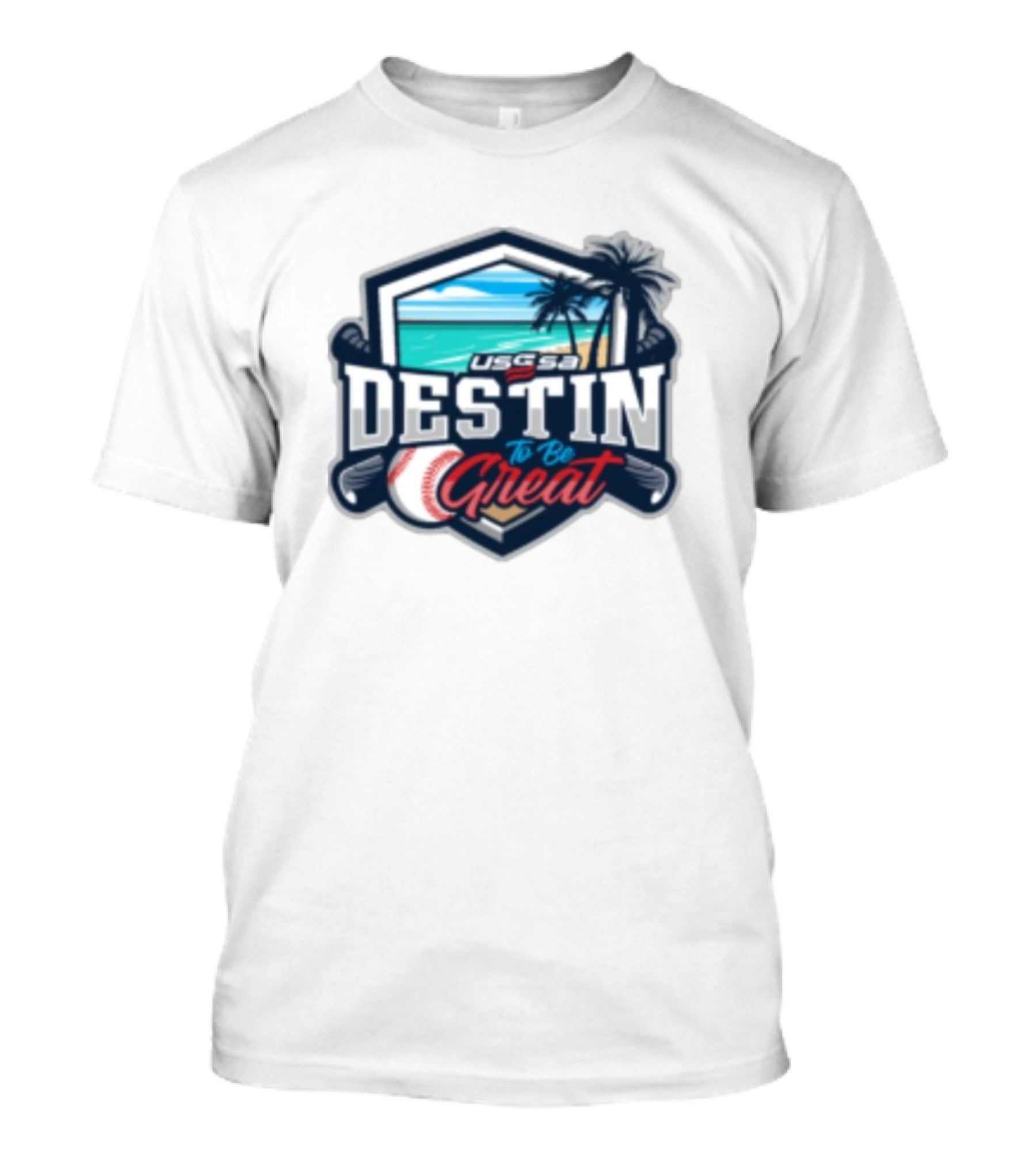 USSSA Destin To Be Great Baseball Event With Beach And Palm Trees November 16-17 T-Shirt