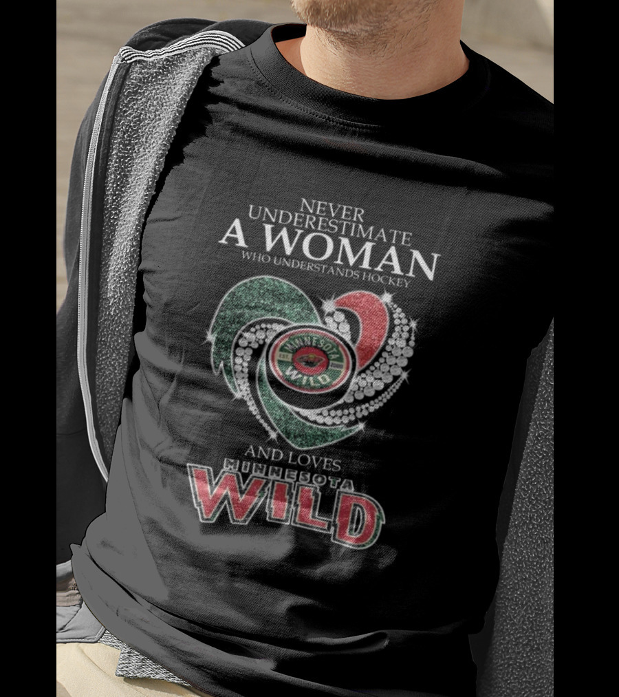 Never Underestimate A Woman Who Understands Hockey And Loves Minnesota Wild T-Shirt