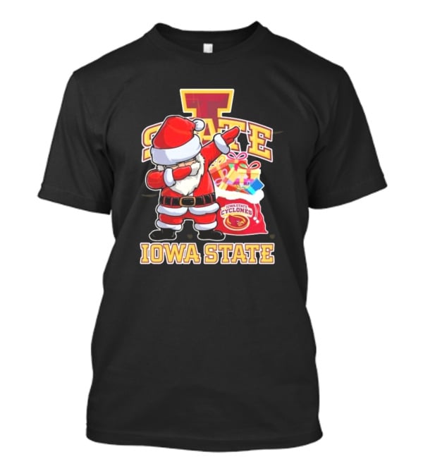 Santa Claus Iowa State Cyclones Dab Pose Holiday T-Shirt