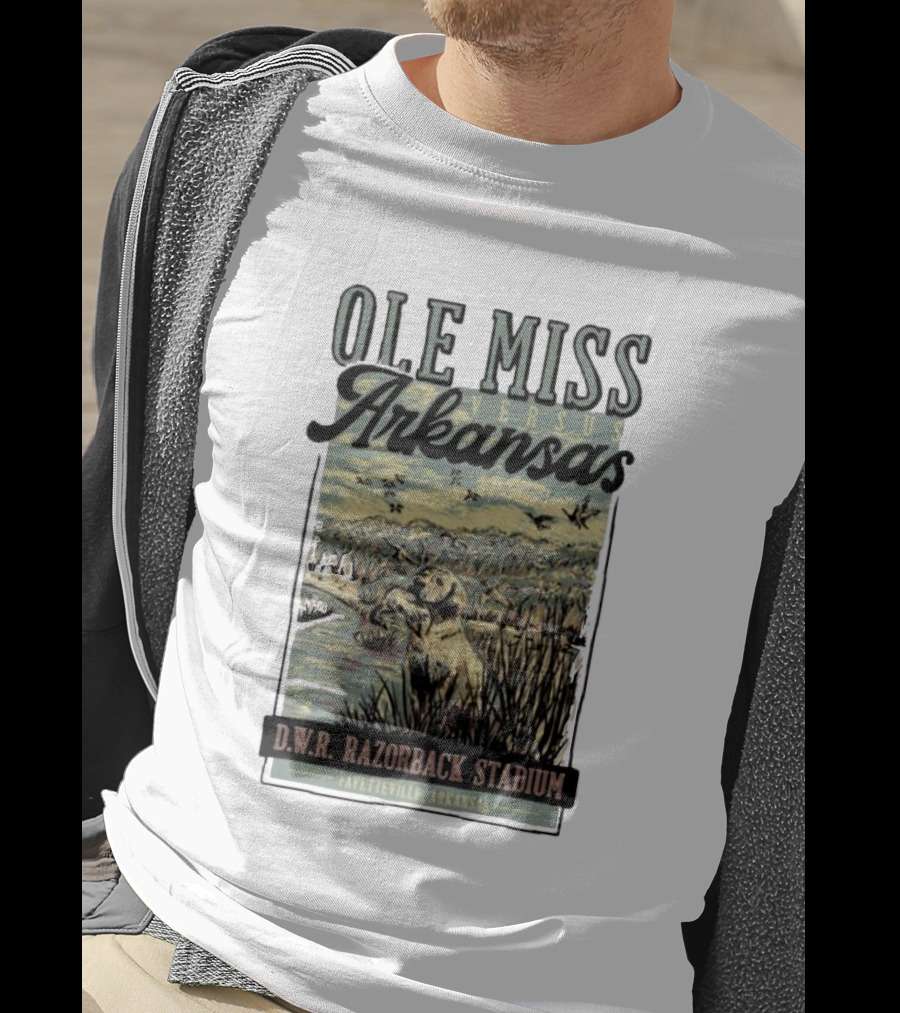Ole Miss Versus Arkansas D.W.R. Razorback Stadium Fayetteville Game Day T-Shirt