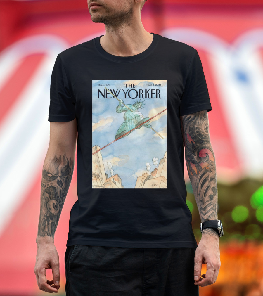 Statue of Liberty Tightrope New Yorker Cover Nov 11 T-Shirt