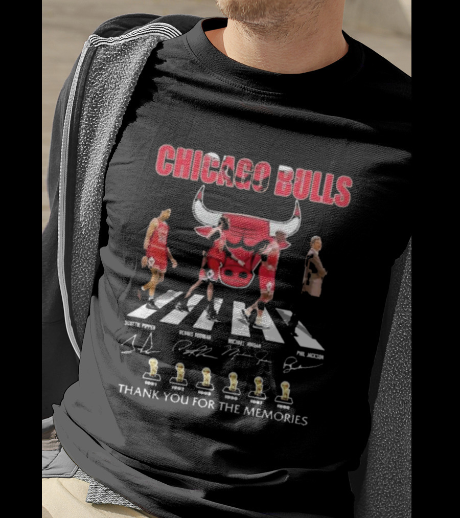 Chicago Bulls Legends Forever Pippen Rodman Jordan Jackson Thank You For The Memories 1991 1992 1993 1996 1997 1998 T-Shirt