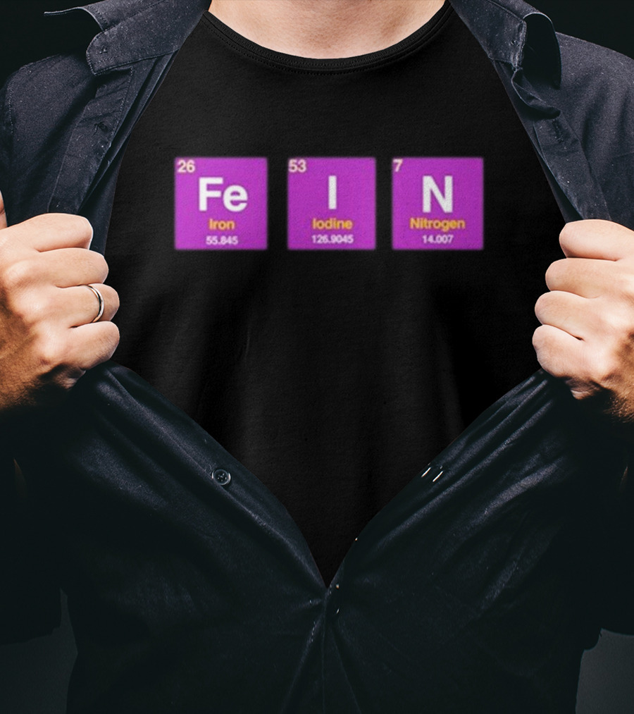 Funny Ahh FEIN Elements Iron Iodine Nitrogen Chemistry Blocks T-Shirt