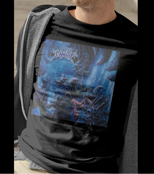 Edge Of Sanity The Spectral Sorrows Album Art Featuring Surreal Blue And Red Abstract T-Shirt