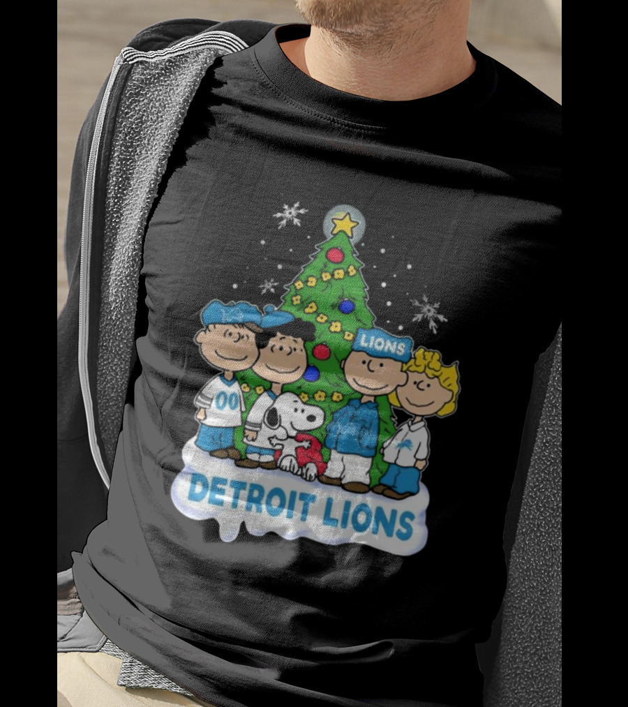 Peanuts Detroit Lions Merry Christmas T-Shirt
