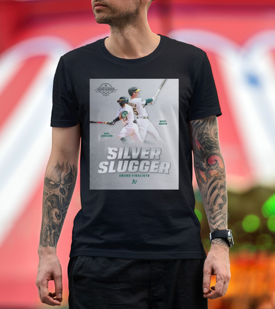 Shea Langeliers Brent Rooker Oakland Athletics Silver Slugger Award Finalists Signatures T-Shirt