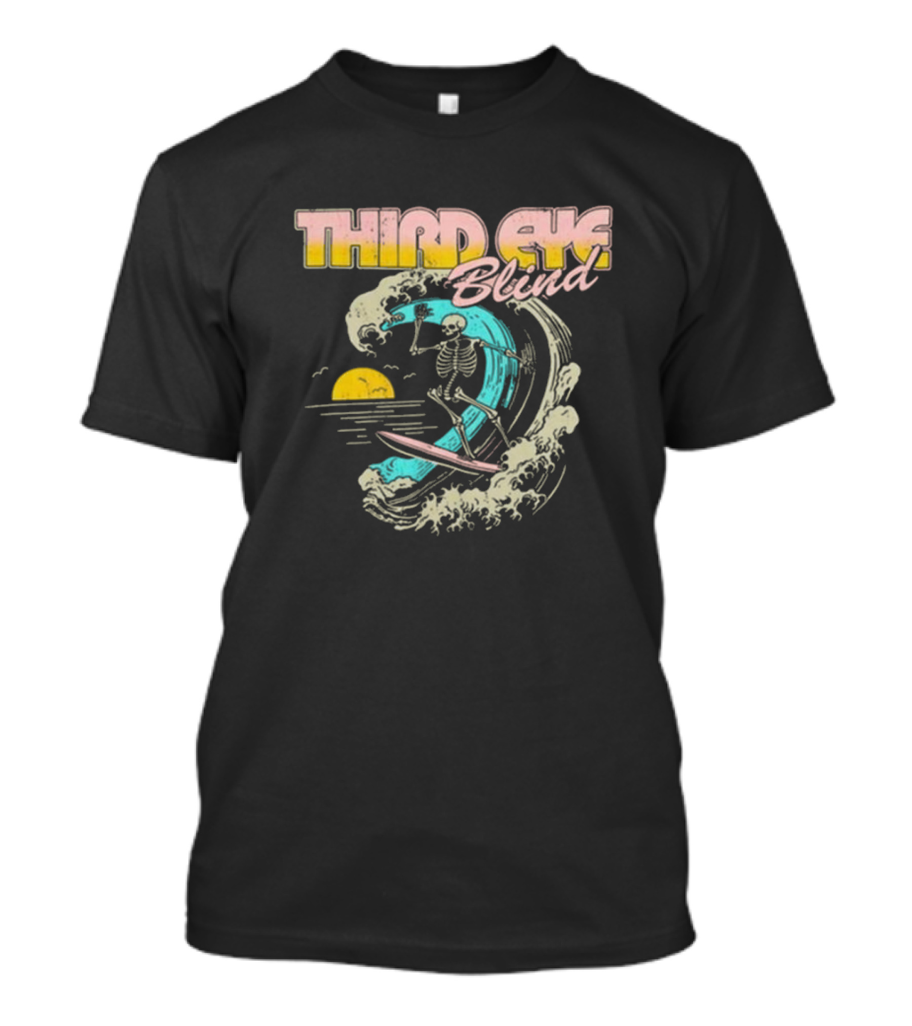 Third Eye Blind Skeleton Surfing Vintage Wave Sunset Summer Tour T-Shirt