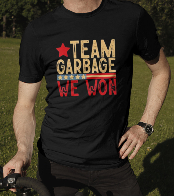 Team Garbage We Won Red Star And Stripes 2024 Elections T-Shirt