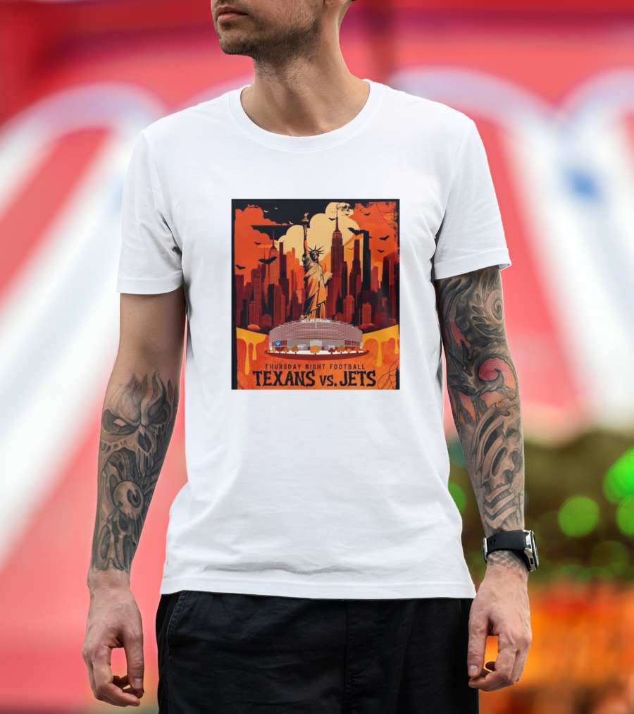 Thursday Night Football Texans vs Jets Metlife Stadium Spooky Nights in the City That Never Sleeps T-Shirt