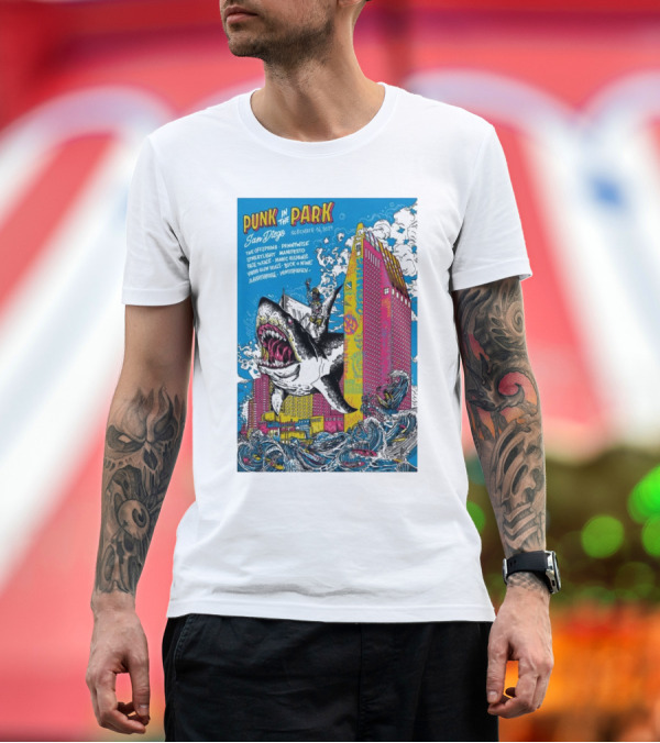 Premium T-Shirt: Punk In The Park San Diego Nov 16 2024 The Offspring Pennywise Rancid Me First and the Gimme Gimmes Save Ferris The Suicide Machines T-Shirt Punk In The Park San Diego Nov 16 2024 The Offspring Pennywise Rancid Me First and the Gimme Gimmes Save Ferris The Suicide Machines T-Shirt