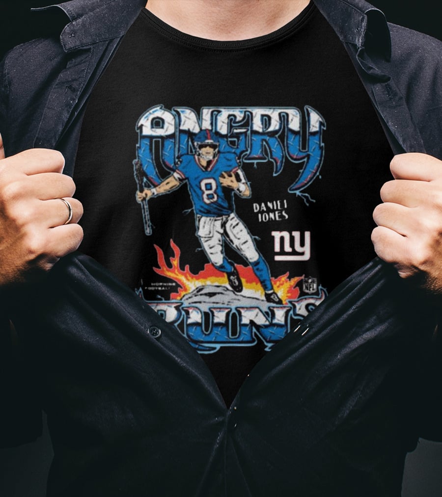 Angry Runs Daniel Jones New York Giants NFL T-Shirt