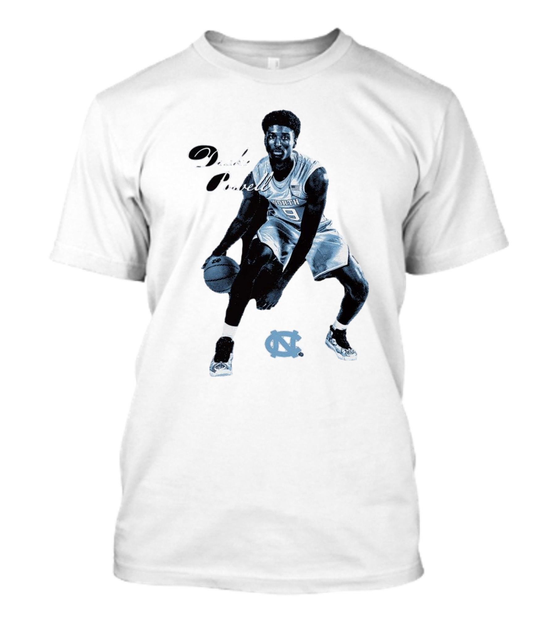 Drake Powell North Carolina Tar Heels Basketball Player With UNC T-Shirt
