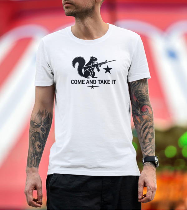 Premium T-Shirt: Peanut The Squirrel Holding Rifle Come And Take It Iconic Star T-Shirt Peanut The Squirrel Holding Rifle Come And Take It Iconic Star T-Shirt