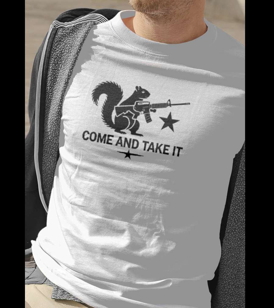 Peanut The Squirrel Holding Rifle Come And Take It Iconic Star T-Shirt