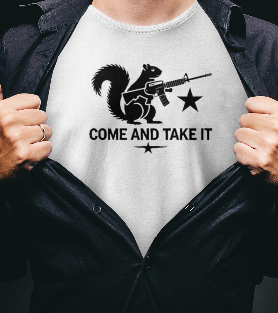 Peanut The Squirrel Holding Rifle Come And Take It Iconic Star T-Shirt