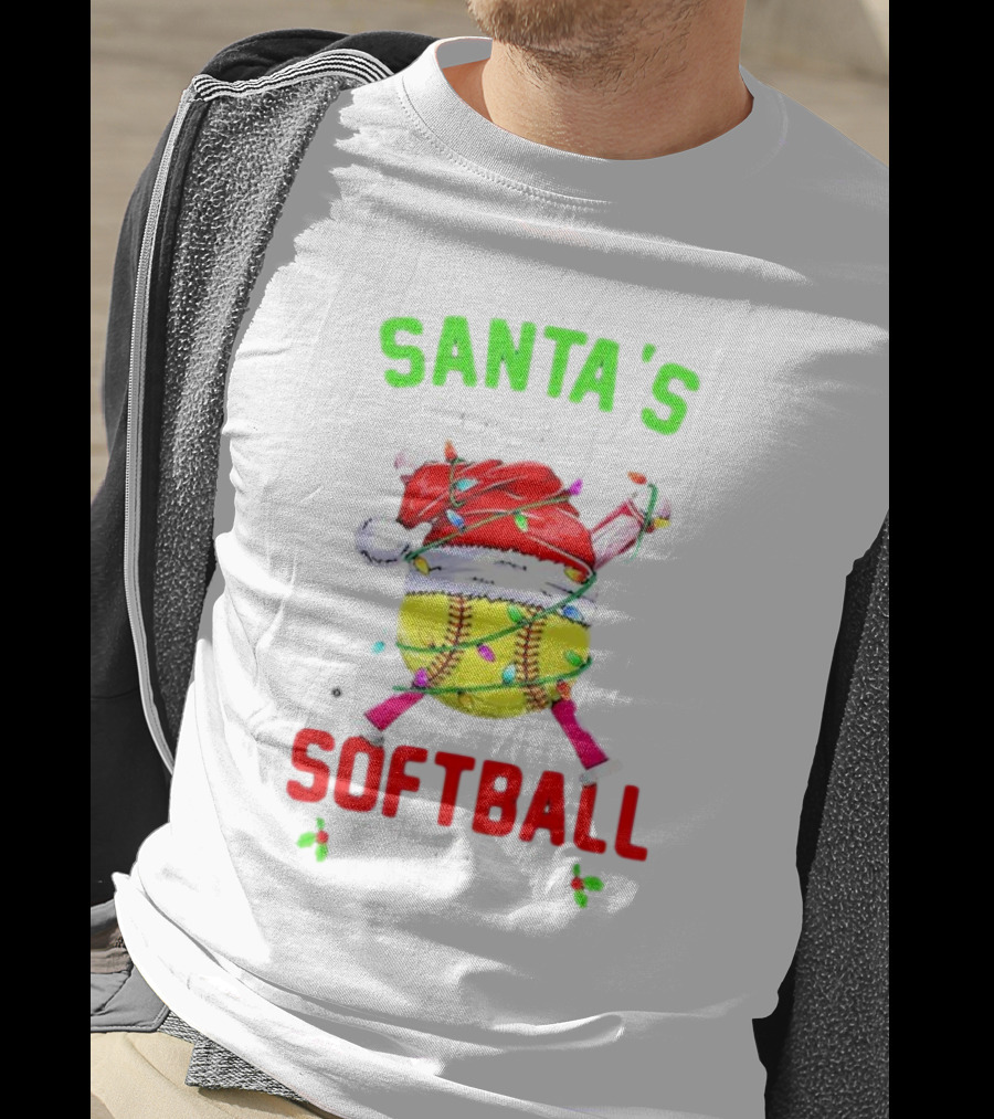 Santa's Favorite Softball Christmas Player T-Shirt