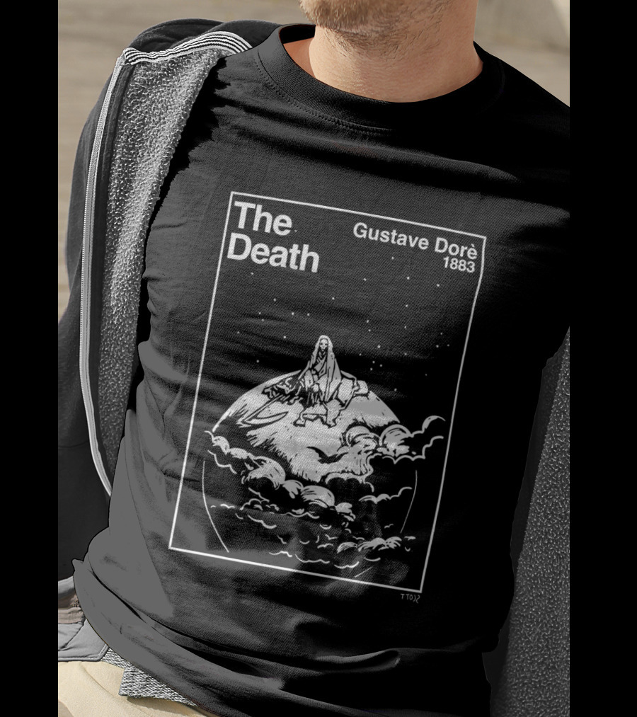The Death Gustave Dorè 1883 Celestial Vision With Cloaked Figure On Planet T-Shirt