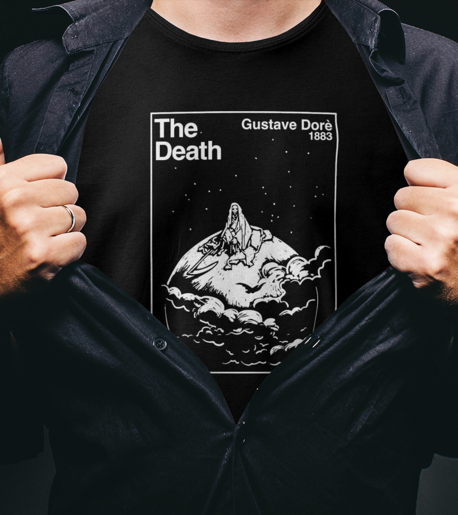 The Death Gustave Dorè 1883 Celestial Vision With Cloaked Figure On Planet T-Shirt