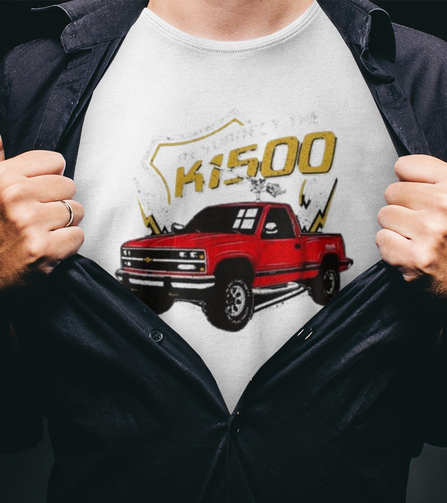 Resurrect The K1500 Fat Electrician Red Chevy Pickup Truck T-Shirt
