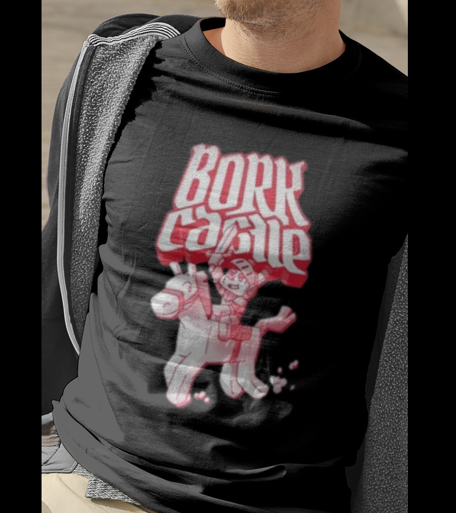 Bork Castle Cartoon Knight Riding Horse T-Shirt
