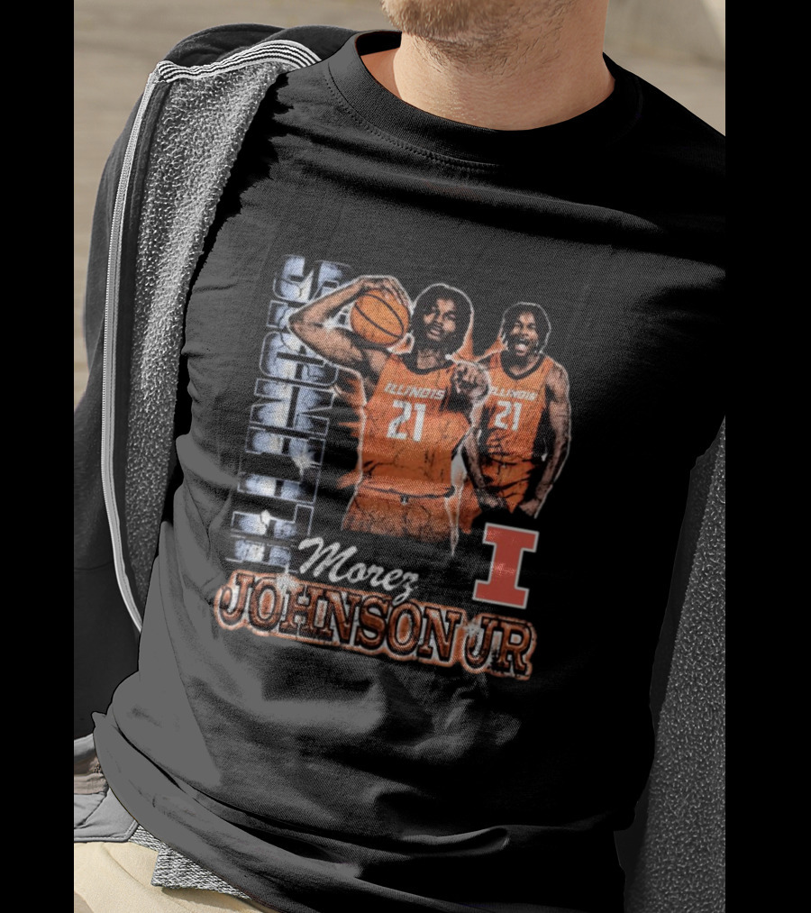 Illinois Fighting Illini Morez Johnson Jr Basketball Retro 90s T-Shirt