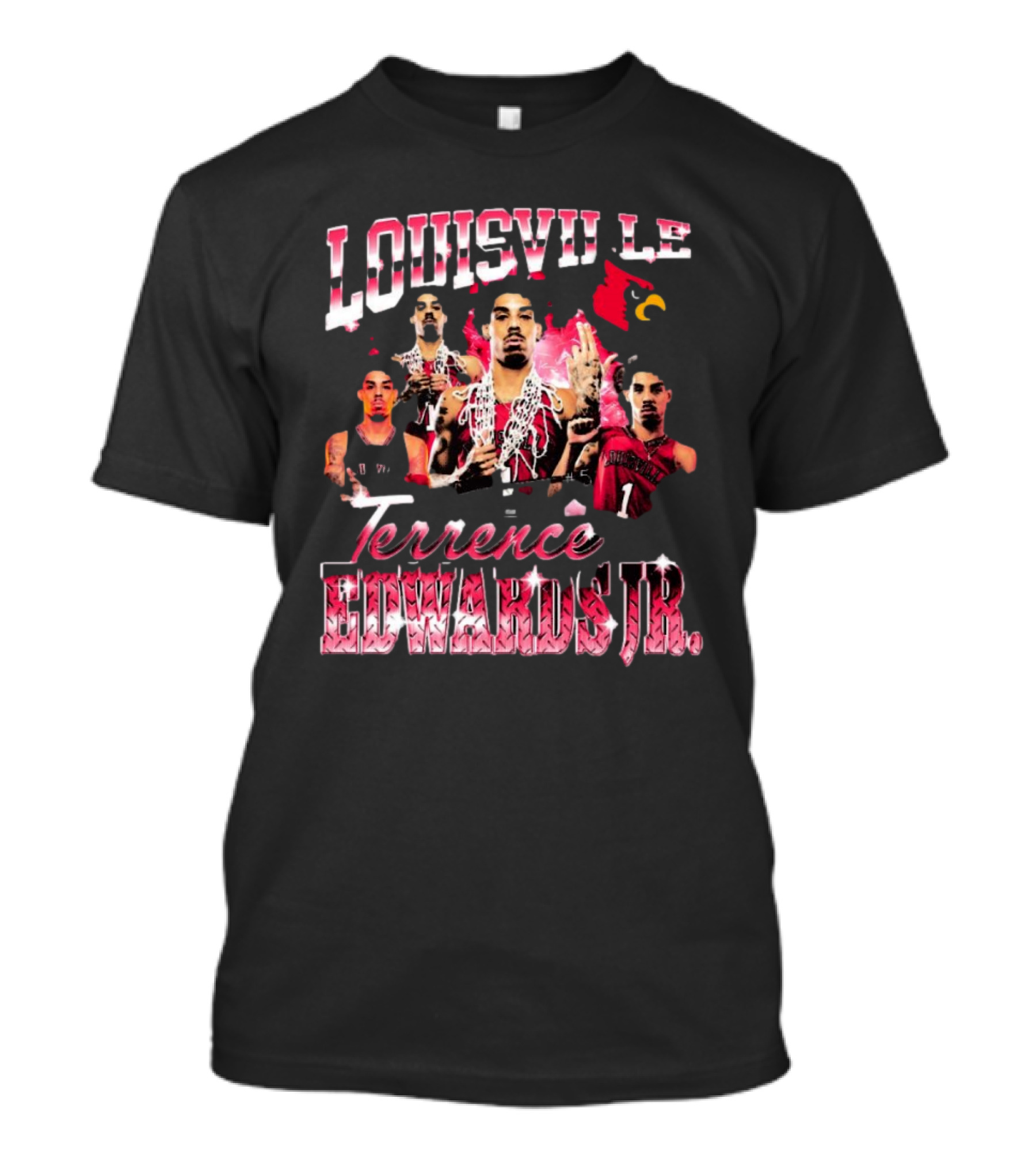 Louisville Cardinals Terrence Edwards Jr. 90s Style Basketball Champion T-Shirt