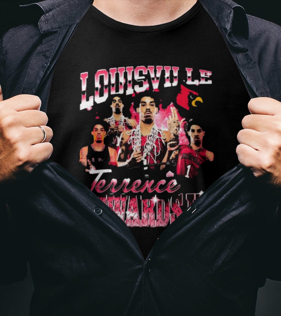 Louisville Cardinals Terrence Edwards Jr. 90s Style Basketball Champion T-Shirt