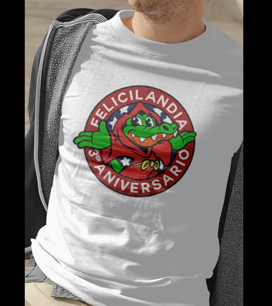 Alvaro Diaz Felicilandia 3rd Aniversario Crocodile In Red Cape T-Shirt