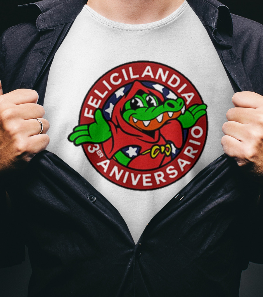 Alvaro Diaz Felicilandia 3rd Aniversario Crocodile In Red Cape T-Shirt