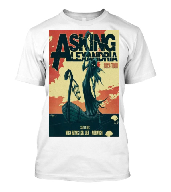 Asking Alexandria 2024 Tour Dec 14 Norwich Nick Rayns LCR UEA T-Shirt