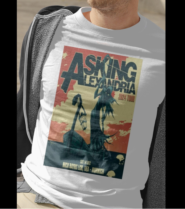 Asking Alexandria 2024 Tour Dec 14 Norwich Nick Rayns LCR UEA T-Shirt