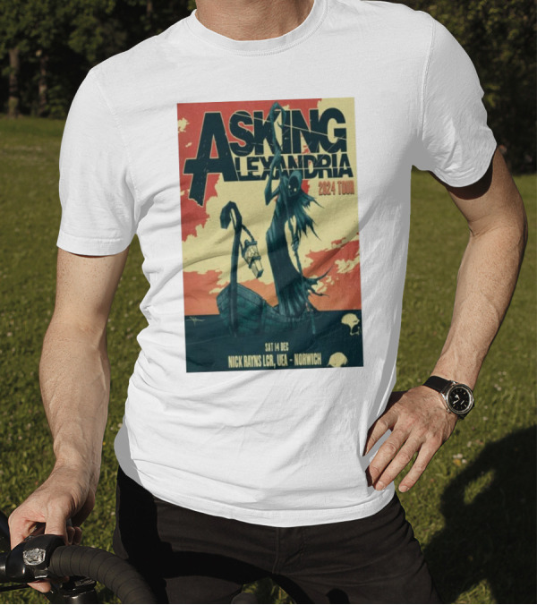 Asking Alexandria 2024 Tour Dec 14 Norwich Nick Rayns LCR UEA T-Shirt