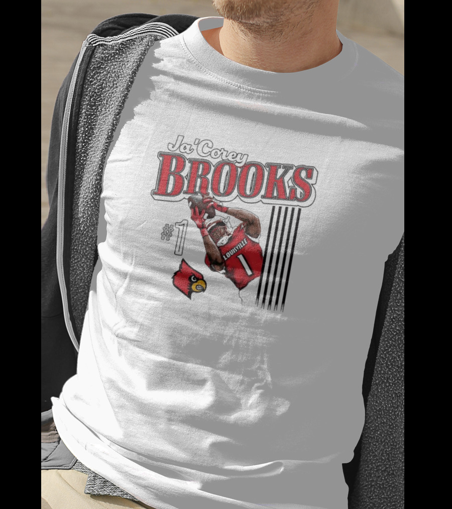 Ja’Corey Brooks Louisville Cardinals #1 Illustrated T-Shirt