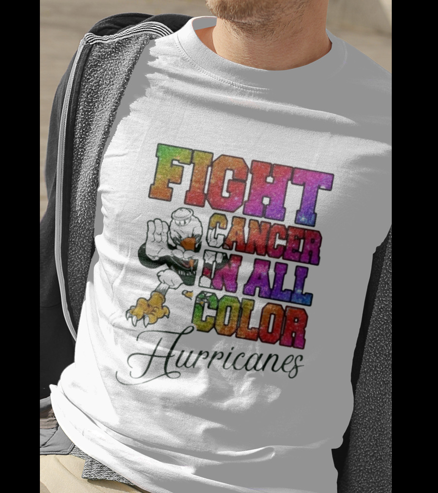 Miami Hurricanes Fight Cancer In All Color T-Shirt