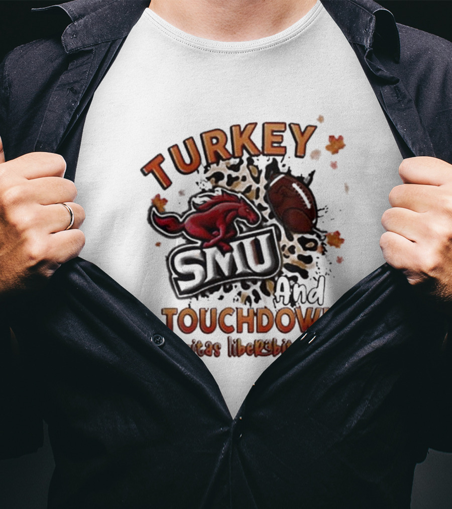 SMU Mustangs Turkey Touchdown Veritas Liberabit Vos T-Shirt