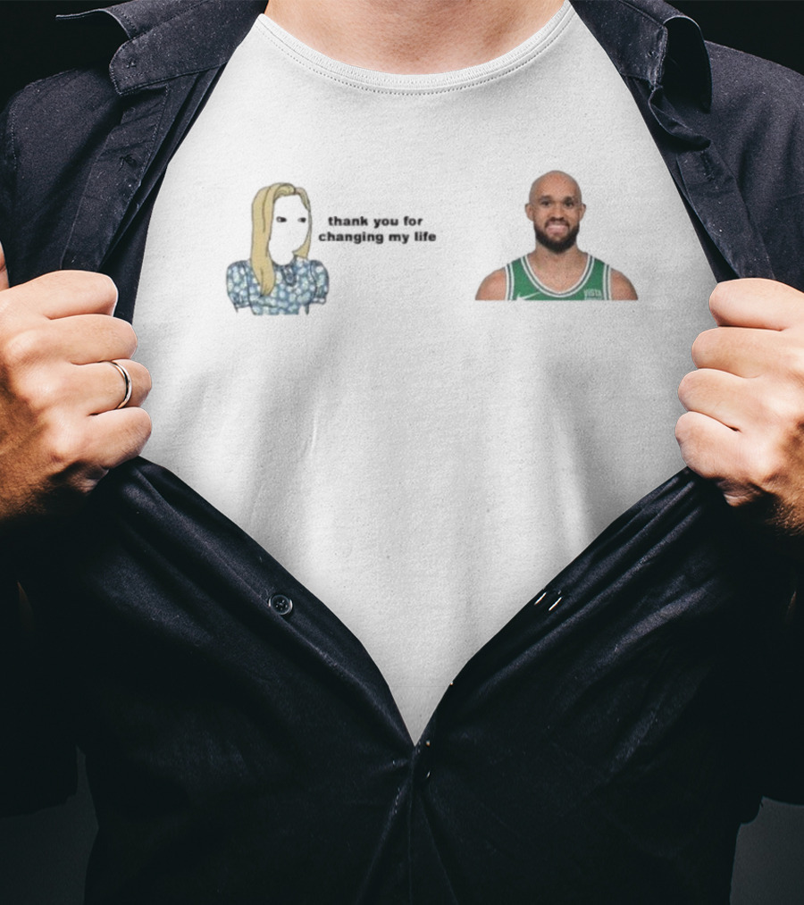 Thank You For Changing My Life Derrick White Boston Celtics NBA T-Shirt