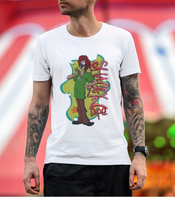 Premium T-Shirt: Shaggy 2 Dope Cartoon Character with Green T-Shirt Shaggy 2 Dope Cartoon Character with Green T-Shirt