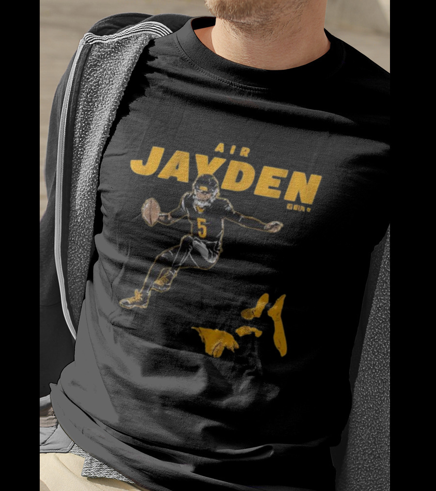 Air Jayden NFL Football Number 5 Jumping Action T-Shirt
