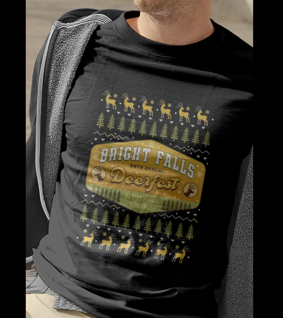 Bright Falls 68th Annual Deerfest September 15-18 Ugly Christmas T-Shirt