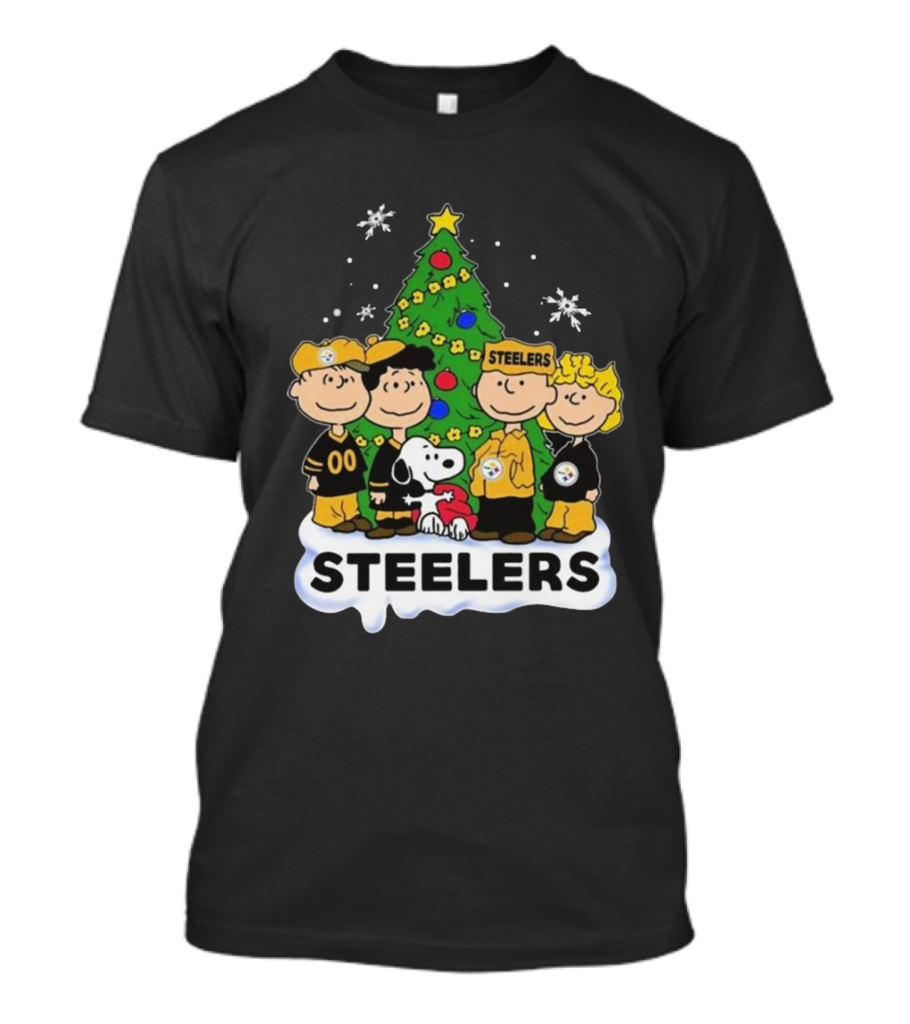 Peanuts Characters Pittsburgh Steelers Christmas T-Shirt