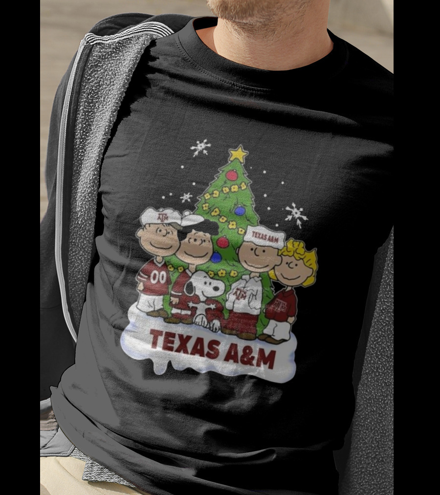 Texas A&M Peanuts Characters Christmas T-Shirt