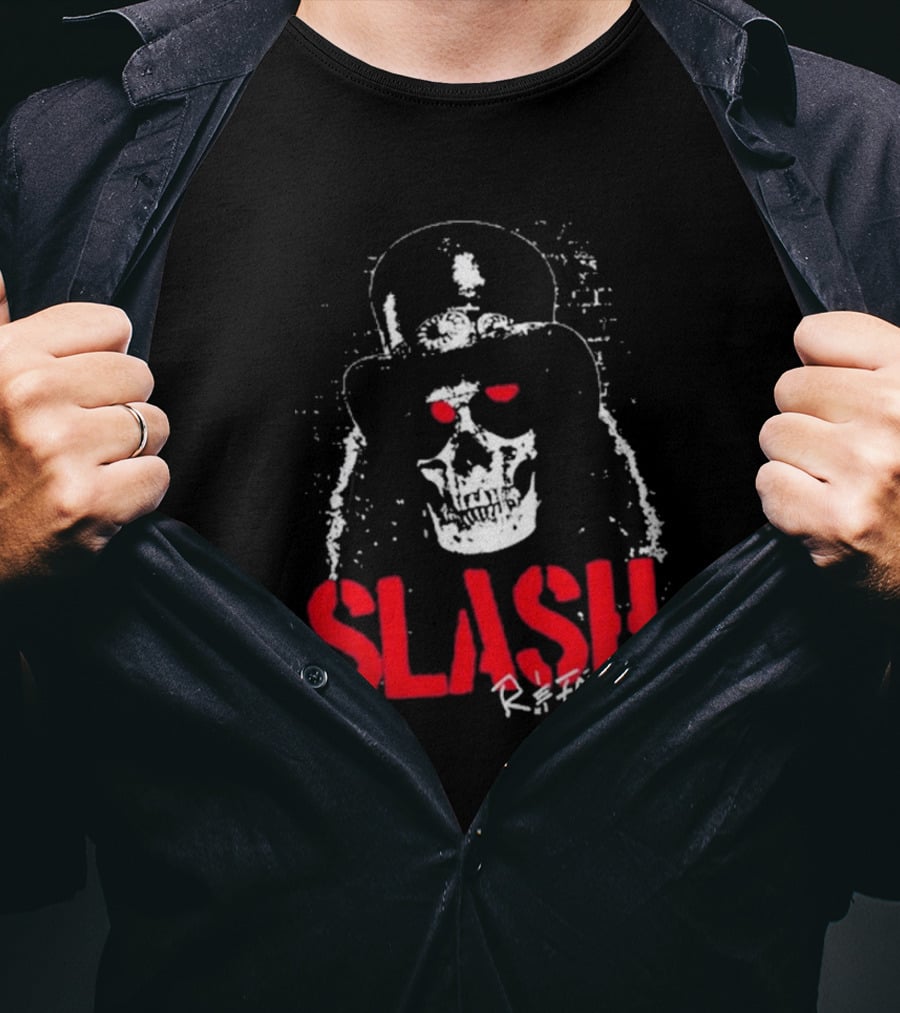 Slash Reaper Skull Top Hat Grunge T-Shirt