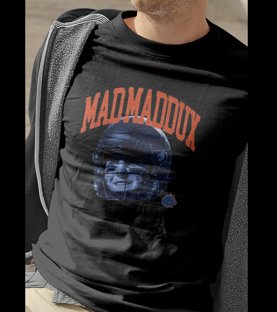 Maddux Madsen Boise State Broncos MadMaddux Football Helmet Royal Blue T-Shirt